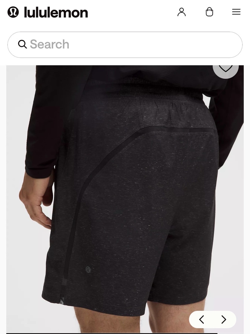 Lululemon Men's 9” Pacemaker Black Heather Athletic Shorts